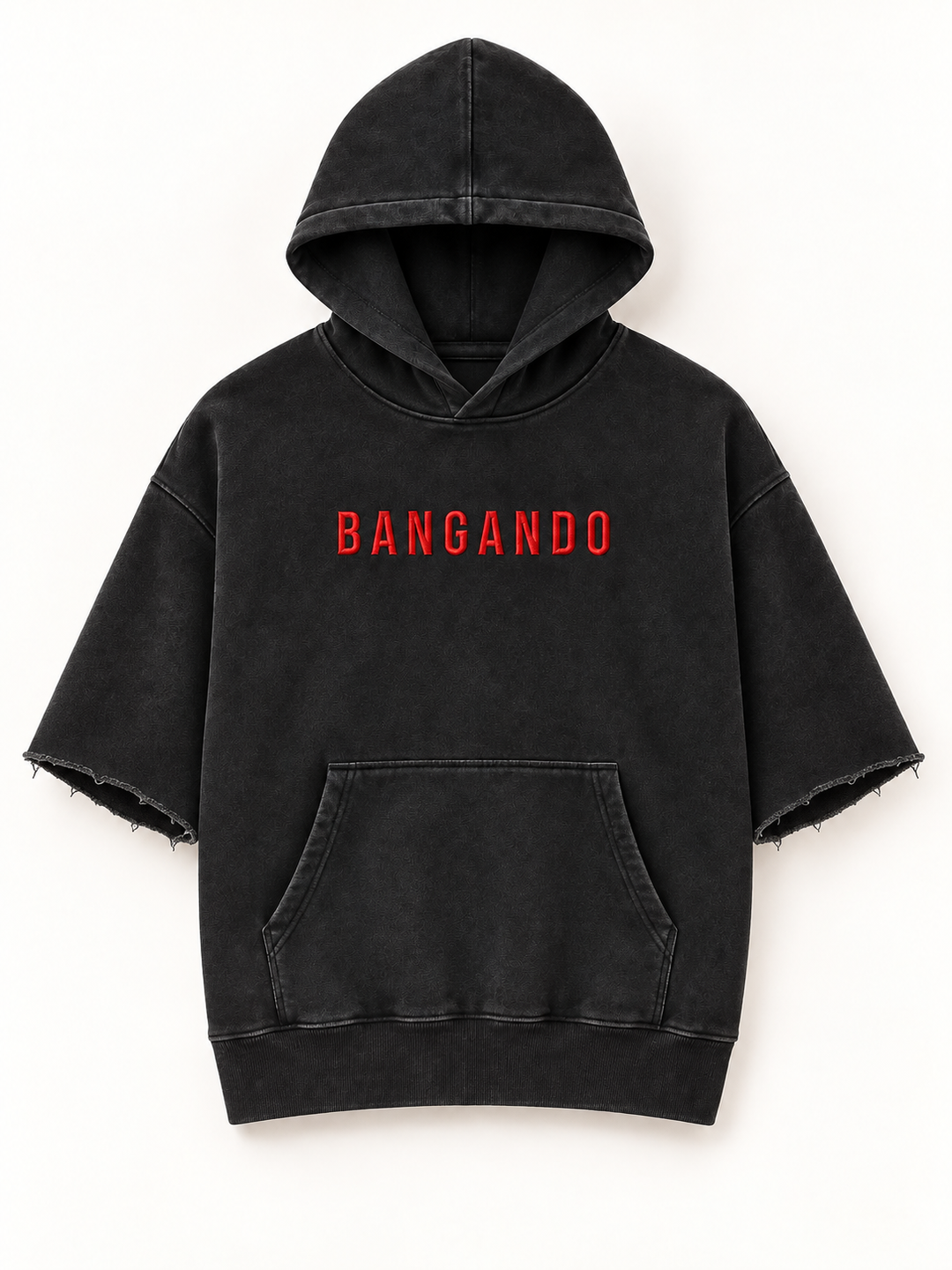 Bangando Hoodie Poncho Raw Edge